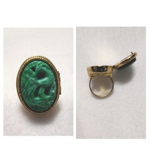 Vintage 70s Avon Perfume Ring Bird Of Paradise Diffuser